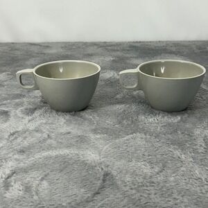 Vintage Mallo-Ware 37 Cup Melamine Coffee Mugs Set of 2 Gray MCM P.R. Mallory